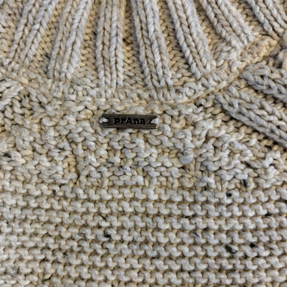 Prana Cream Textured Women's Small (generous) Nemma mockneck Sweater cozy chunky - Picture 8 of 11